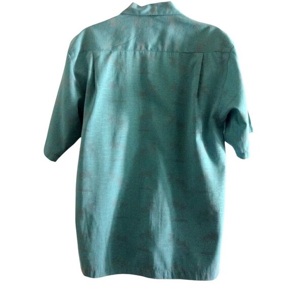 Guy Harvey Men's Shirt Medium M Short Sleeve Fish Palm Trees Turquoise - Picture 3 of 4